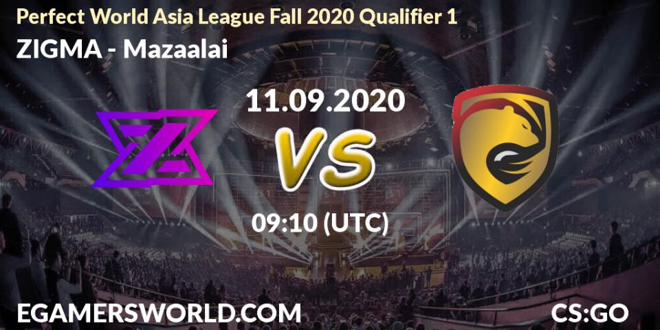Pronósticos ZIGMA - Mazaalai. 11.09.20. Perfect World Asia League Fall 2020 Qualifier 1 - CS2 (CS:GO)