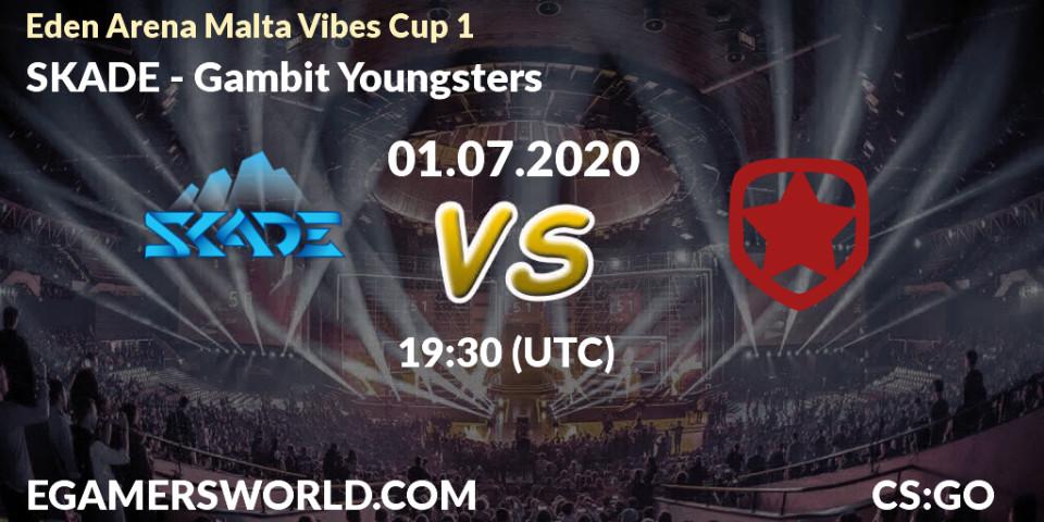 Pronósticos SKADE - Gambit Youngsters. 01.07.2020 at 19:30. Eden Arena Malta Vibes Cup 1 (Week 1) - Counter-Strike (CS2)