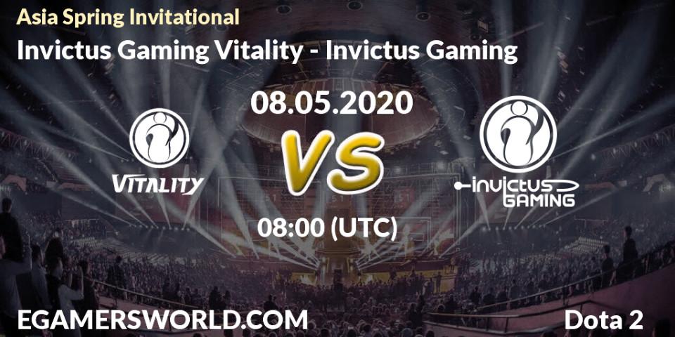 Pronósticos Invictus Gaming Vitality - Invictus Gaming. 08.05.20. Asia Spring Invitational - Dota 2