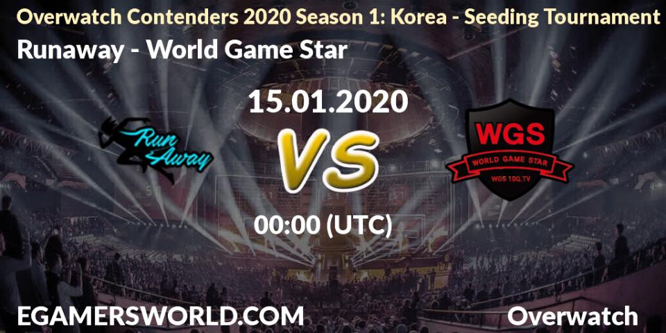 Pronósticos Runaway - World Game Star. 15.01.20. Overwatch Contenders 2020 Season 1: Korea - Seeding Tournament - Overwatch