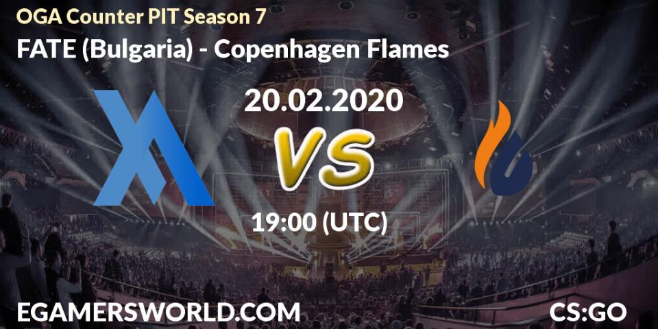 Pronósticos FATE (Bulgaria) - Copenhagen Flames. 20.02.20. OGA Counter PIT Season 7 - CS2 (CS:GO)
