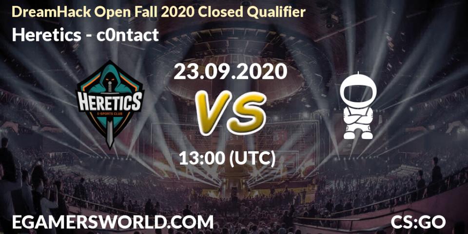 Pronósticos Heretics - c0ntact. 23.09.2020 at 13:00. DreamHack Open Fall 2020 Closed Qualifier - Counter-Strike (CS2)