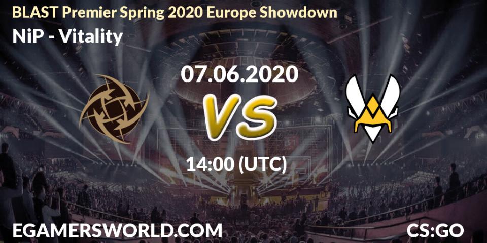 Pronósticos NiP - Vitality. 07.06.2020 at 13:30. BLAST Premier Spring 2020 Europe Showdown - Counter-Strike (CS2)
