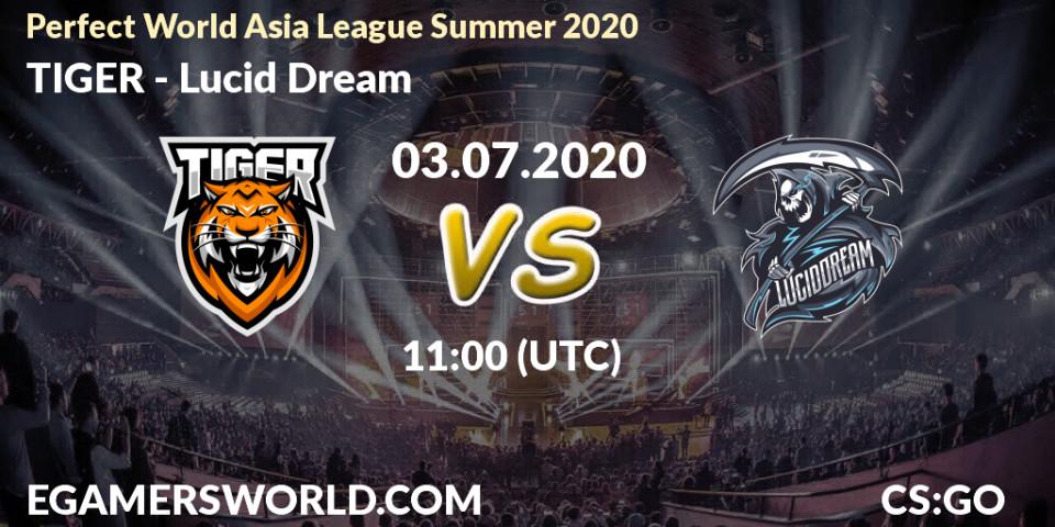 Pronósticos TIGER - Lucid Dream. 03.07.20. Perfect World Asia League Summer 2020 - CS2 (CS:GO)