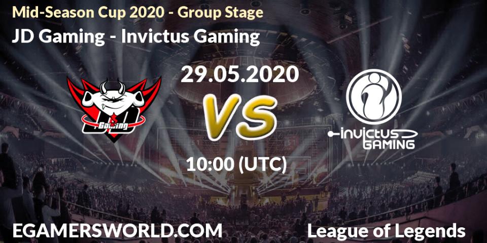 Pronósticos JD Gaming - Invictus Gaming. 29.05.2020 at 10:00. Mid-Season Cup 2020 - Group Stage - LoL