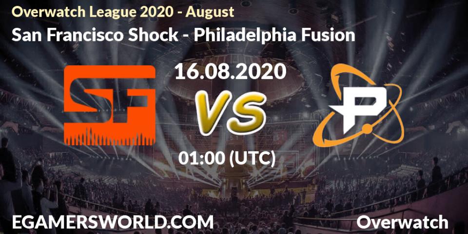 Pronósticos San Francisco Shock - Philadelphia Fusion. 16.08.2020 at 01:00. Overwatch League 2020 - August - Overwatch