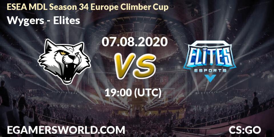Pronósticos Wygers - Elites. 07.08.2020 at 19:00. ESEA MDL Season 34 Europe Climber Cup - Counter-Strike (CS2)