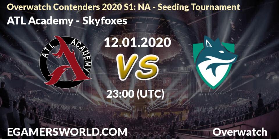 Pronósticos ATL Academy - Skyfoxes. 12.01.20. Overwatch Contenders 2020 S1: NA - Seeding Tournament - Overwatch
