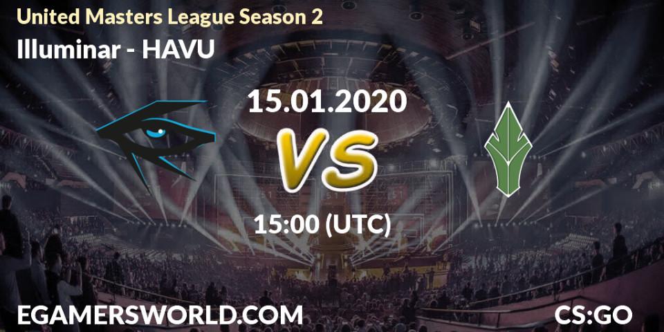 Pronósticos Illuminar - HAVU. 15.01.2020 at 15:00. United Masters League Season 2 - Counter-Strike (CS2)