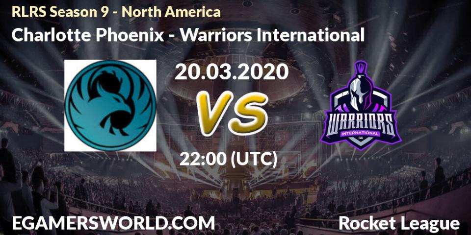 Pronósticos Charlotte Phoenix - Warriors International. 20.03.20. RLRS Season 9 - North America - Rocket League