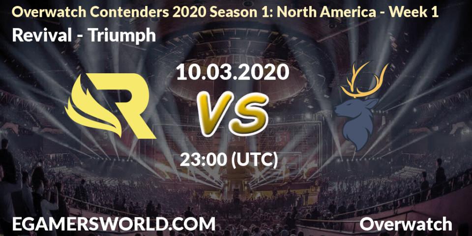 Pronósticos Revival - Triumph. 10.03.20. Overwatch Contenders 2020 Season 1: North America - Week 1 - Overwatch