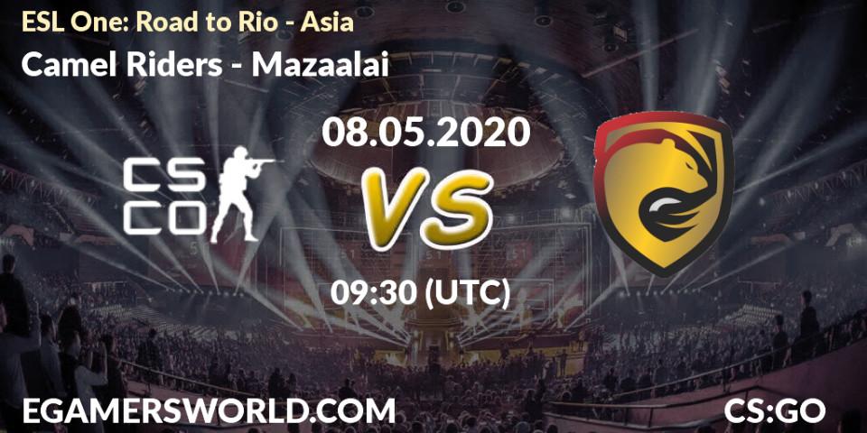 Pronósticos Camel Riders - Mazaalai. 08.05.2020 at 09:30. ESL One: Road to Rio - Asia - Counter-Strike (CS2)