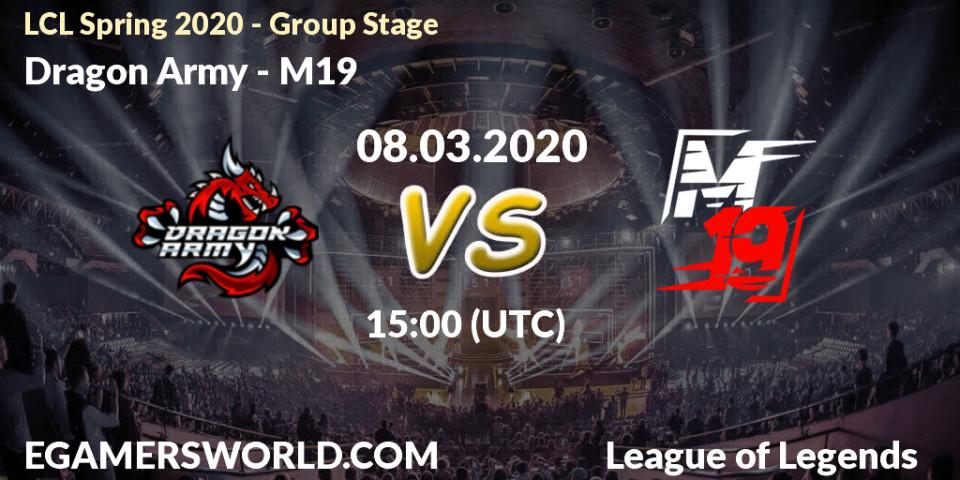 Pronósticos Dragon Army - M19. 08.03.20. LCL Spring 2020 - Group Stage - LoL
