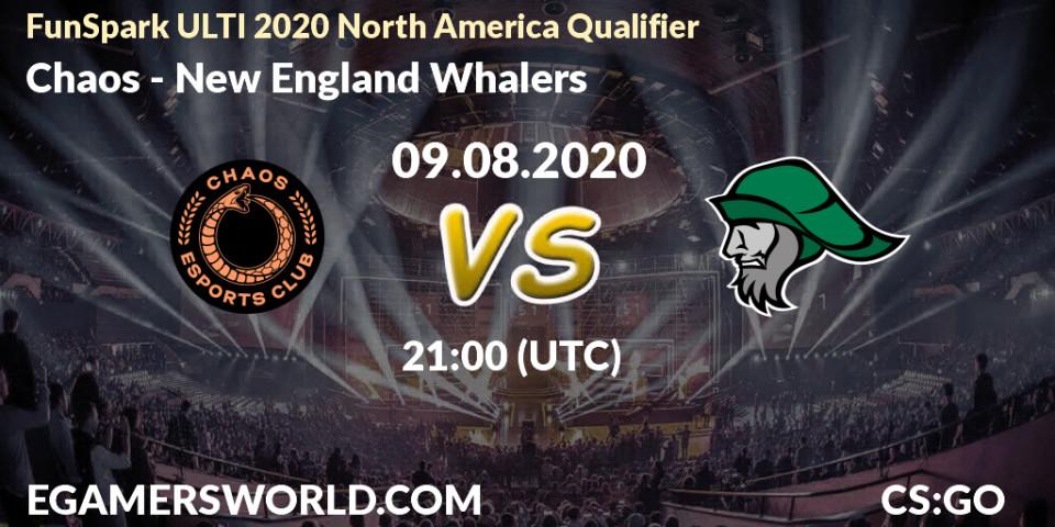 Pronósticos Chaos - New England Whalers. 09.08.20. FunSpark ULTI 2020 North America Qualifier - CS2 (CS:GO)