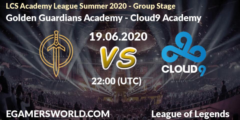 Pronósticos Golden Guardians Academy - Cloud9 Academy. 19.06.20. LCS Academy League Summer 2020 - Group Stage - LoL