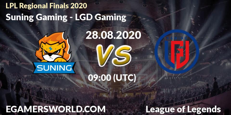 Pronósticos Suning Gaming - LGD Gaming. 28.08.20. LPL Regional Finals 2020 - LoL