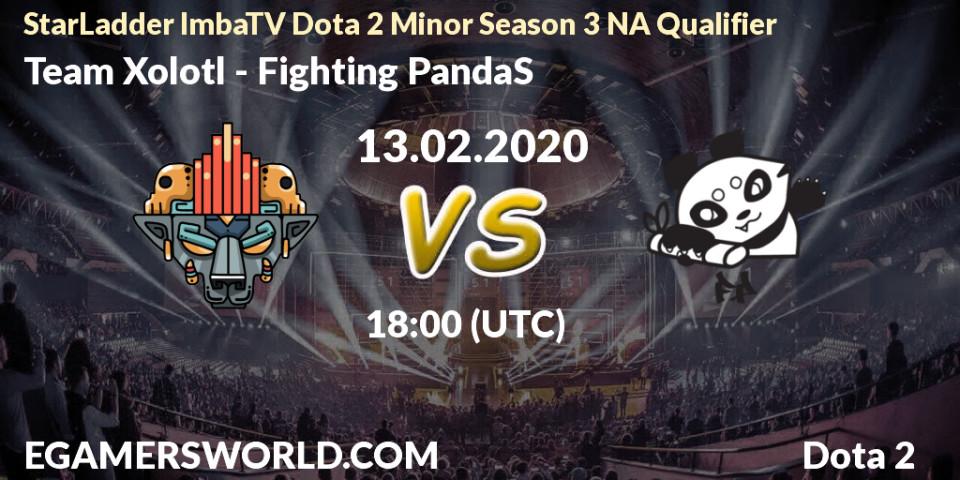 Pronósticos Team Xolotl - Fighting PandaS. 13.02.20. StarLadder ImbaTV Dota 2 Minor Season 3 NA Qualifier - Dota 2