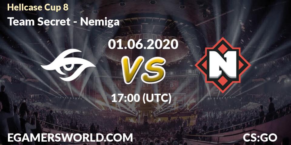 Pronósticos Team Secret - Nemiga. 01.06.2020 at 17:10. Hellcase Cup 8 - Counter-Strike (CS2)