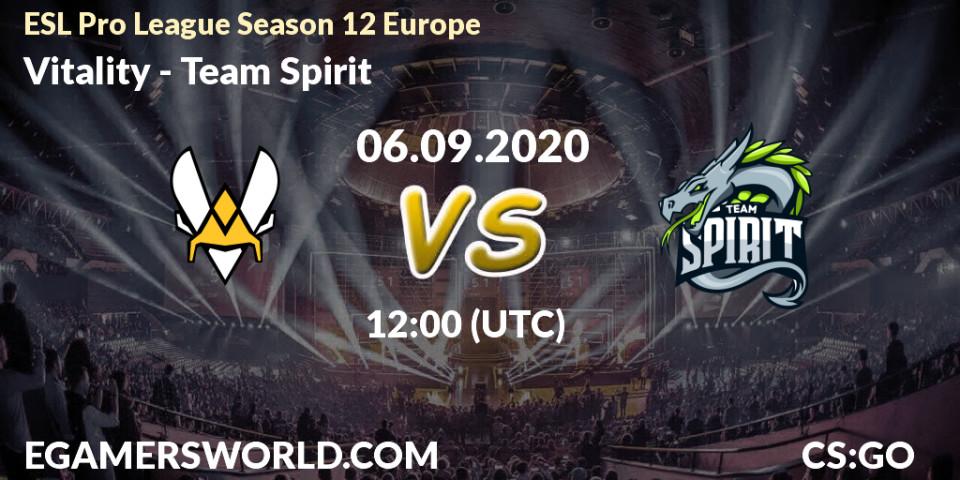Pronósticos Vitality - Team Spirit. 06.09.20. ESL Pro League Season 12 Europe - CS2 (CS:GO)