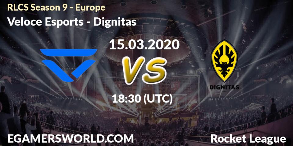 Pronósticos Veloce Esports - Dignitas. 15.03.2020 at 18:30. RLCS Season 9 - Europe - Rocket League