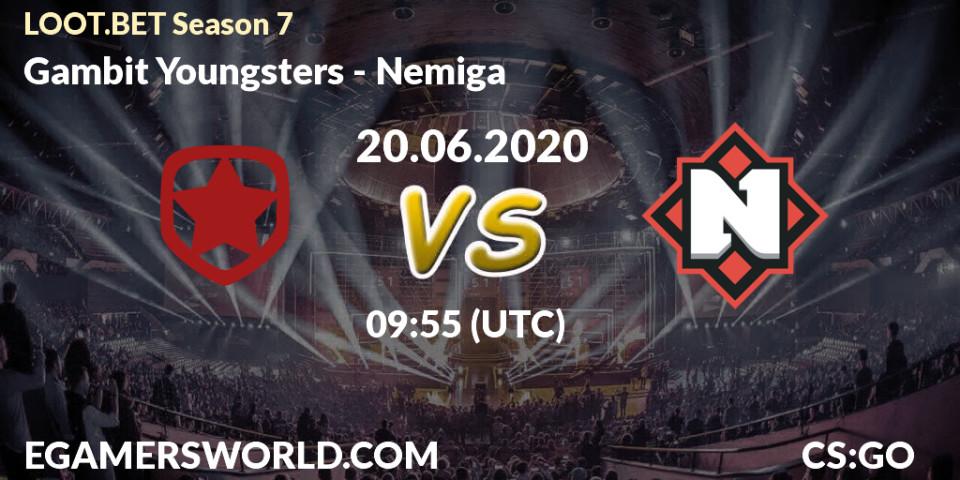 Pronósticos Gambit Youngsters - Nemiga. 20.06.2020 at 09:55. LOOT.BET Season 7 - Counter-Strike (CS2)