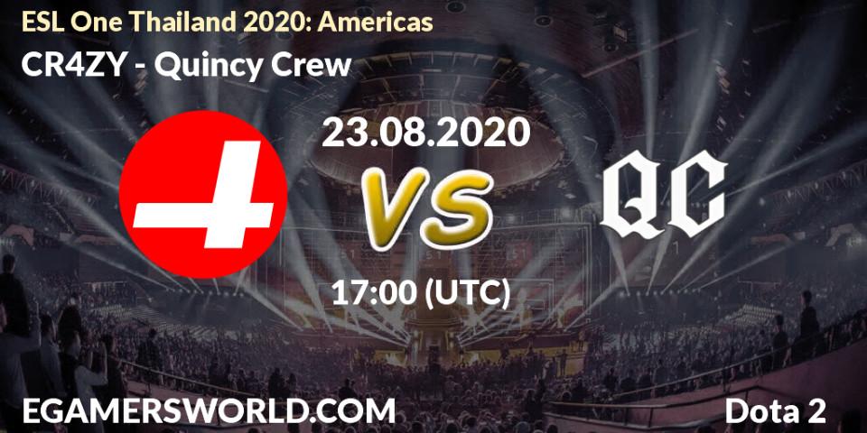 Pronósticos CR4ZY - Quincy Crew. 23.08.2020 at 17:00. ESL One Thailand 2020: Americas - Dota 2