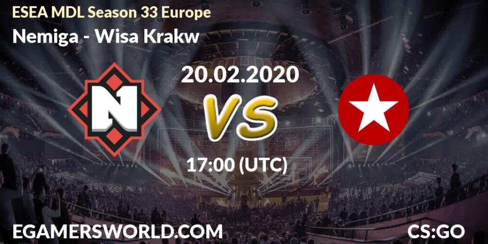 Pronósticos Nemiga - Wisła Kraków. 09.03.20. ESEA MDL Season 33 Europe - CS2 (CS:GO)