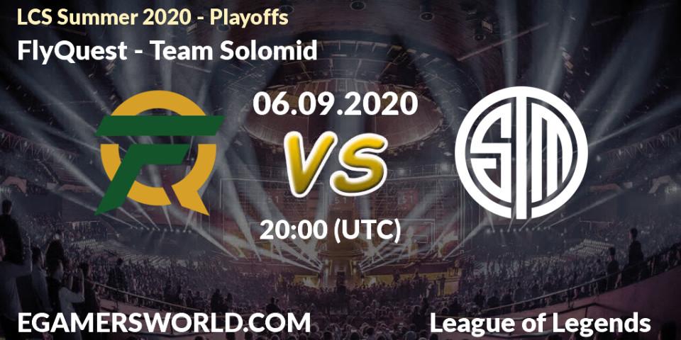 Pronósticos FlyQuest - Team Solomid. 06.09.2020 at 19:39. LCS Summer 2020 - Playoffs - LoL