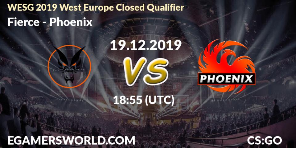 Pronósticos Fierce - Phoenix. 19.12.19. WESG 2019 West Europe Closed Qualifier - CS2 (CS:GO)