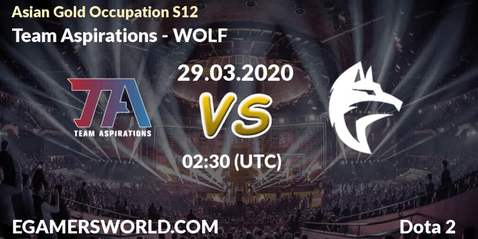 Pronósticos Team Aspirations - WOLF. 29.03.20. Asian Gold Occupation S12 - Dota 2