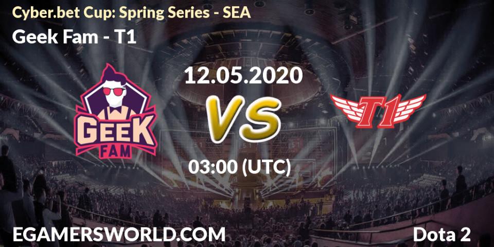 Pronósticos Geek Fam - T1. 12.05.2020 at 03:07. Cyber.bet Cup: Spring Series - SEA - Dota 2