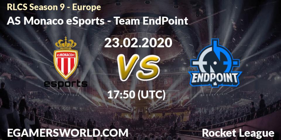 Pronósticos AS Monaco eSports - Team EndPoint. 23.02.20. RLCS Season 9 - Europe - Rocket League