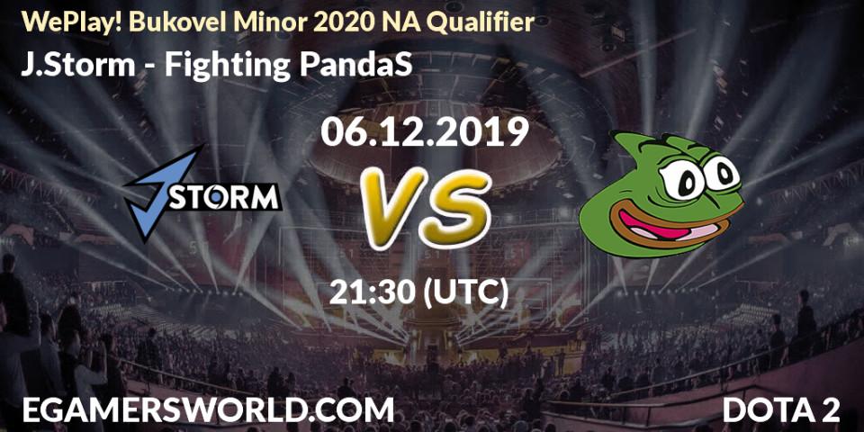 Pronósticos J.Storm - Fighting PandaS. 06.12.19. WePlay! Bukovel Minor 2020 NA Qualifier - Dota 2