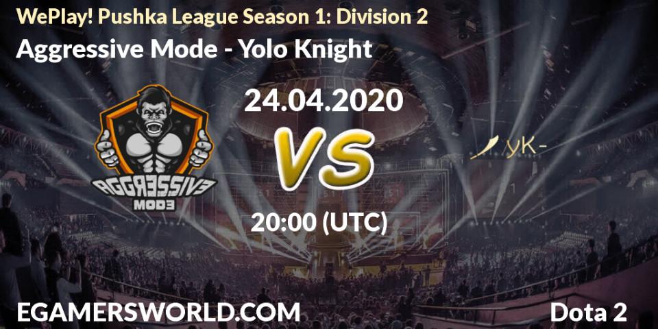 Pronósticos Aggressive Mode - Yolo Knight. 24.04.20. WePlay! Pushka League Season 1: Division 2 - Dota 2
