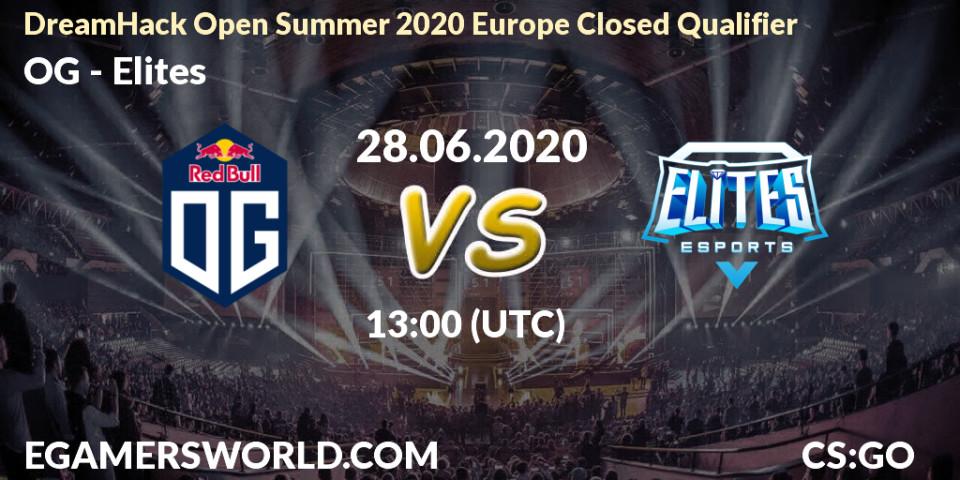 Pronósticos OG - Elites. 28.06.2020 at 10:00. DreamHack Open Summer 2020 Europe Closed Qualifier - Counter-Strike (CS2)