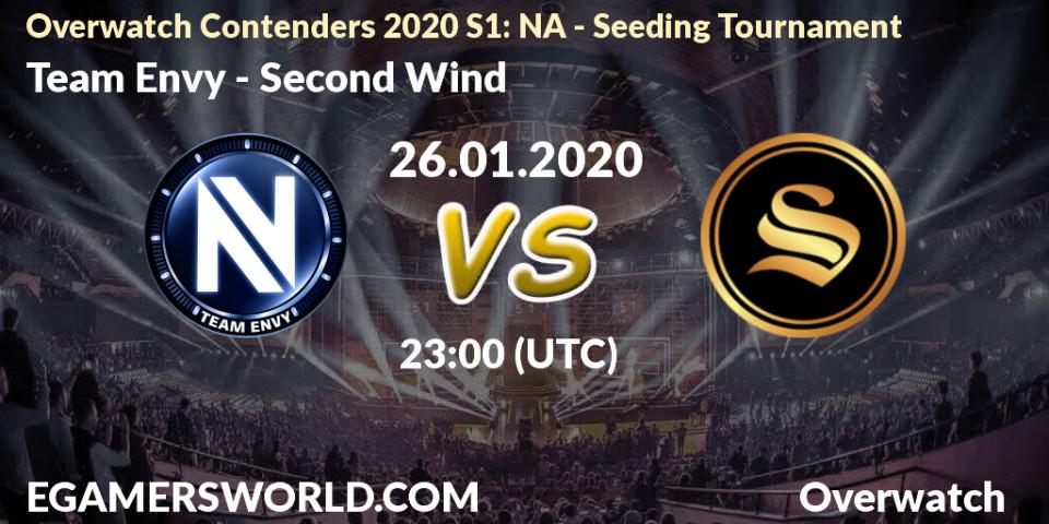 Pronósticos Team Envy - Second Wind. 26.01.20. Overwatch Contenders 2020 S1: NA - Seeding Tournament - Overwatch