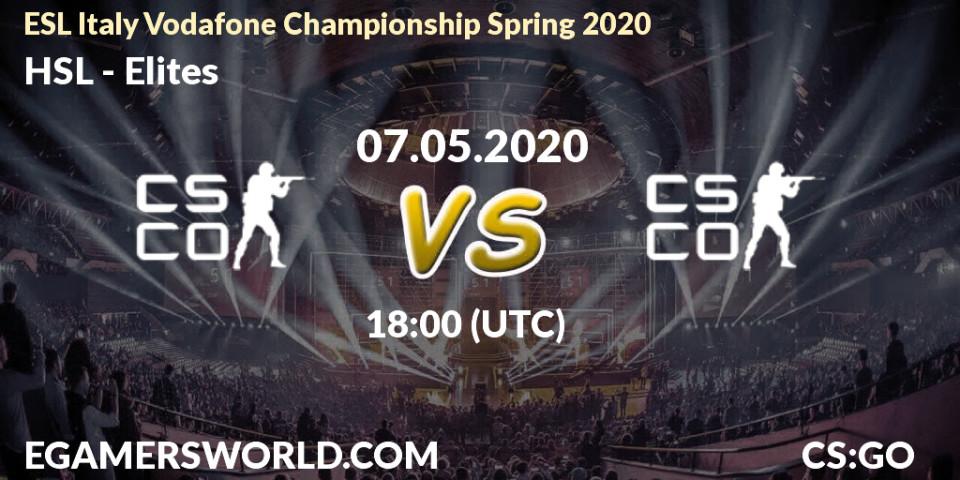 Pronósticos HSL - Elites. 07.05.2020 at 18:00. ESL Italy Vodafone Championship Spring 2020 - Counter-Strike (CS2)