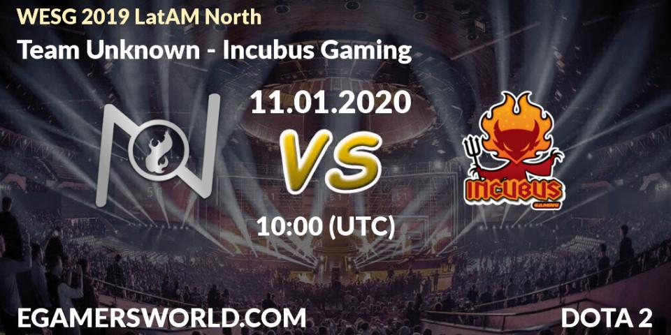 Pronósticos Team Unknown - Incubus Gaming. 10.01.20. WESG 2019 LatAM North - Dota 2