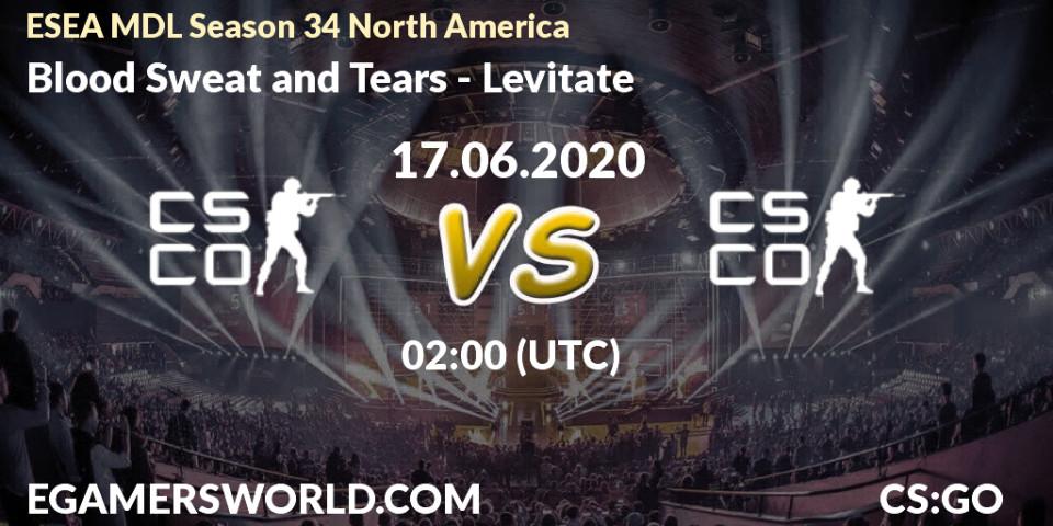 Pronósticos Blood Sweat and Tears - Levitate. 17.06.2020 at 02:05. ESEA MDL Season 34 North America - Counter-Strike (CS2)