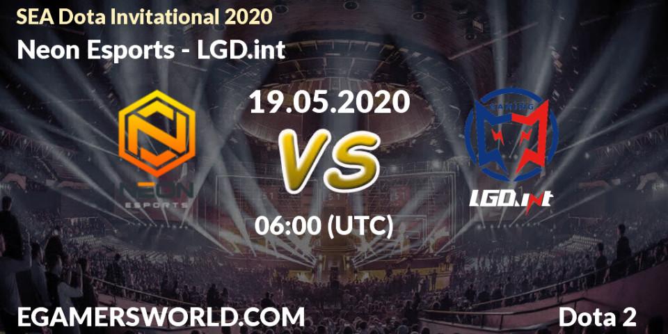 Pronósticos Neon Esports - LGD.int. 19.05.2020 at 06:11. SEA Dota Invitational 2020 - Dota 2