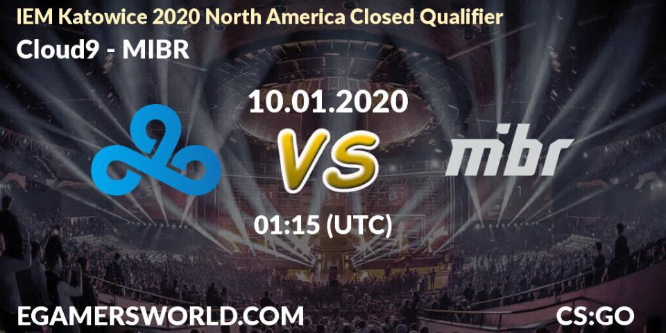 Pronósticos Cloud9 - MIBR. 10.01.20. IEM Katowice 2020 North America Closed Qualifier - CS2 (CS:GO)