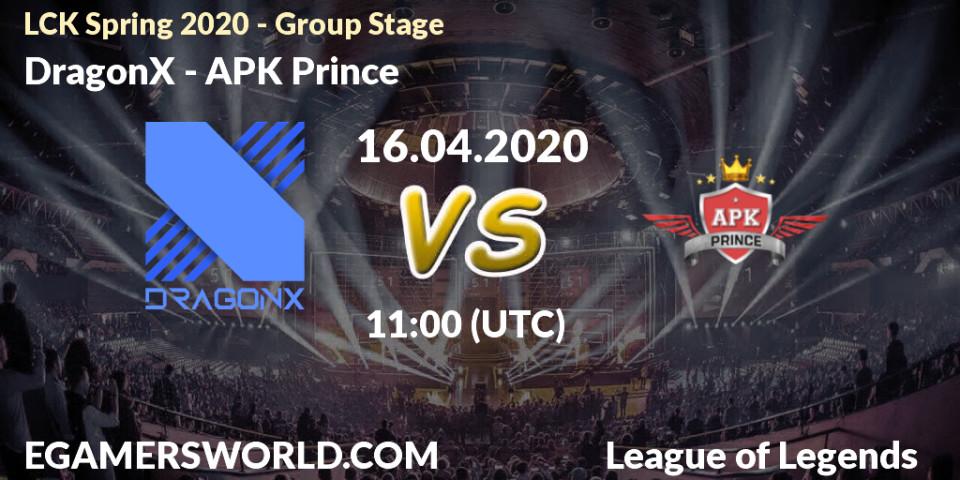 Pronósticos DragonX - APK Prince. 16.04.20. LCK Spring 2020 - Group Stage - LoL