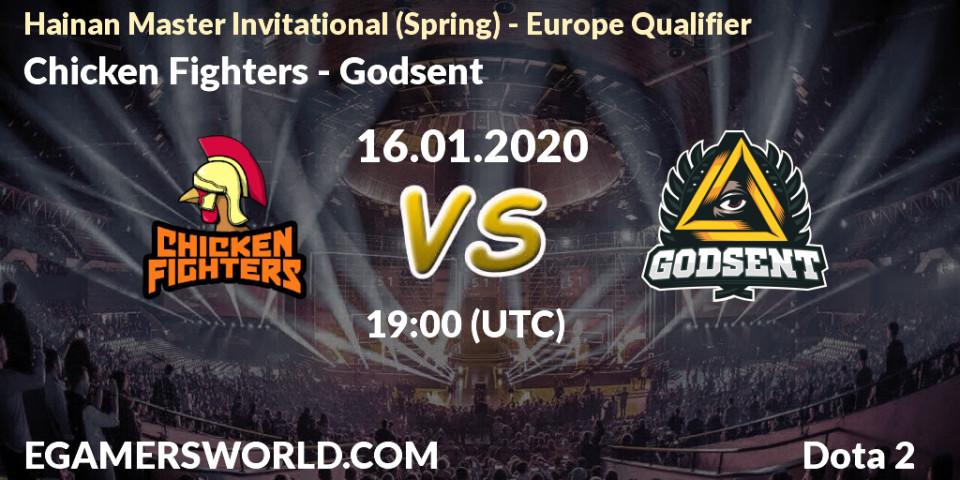 Pronósticos Chicken Fighters - Godsent. 16.01.20. Hainan Master Invitational (Spring) - Europe Qualifier - Dota 2