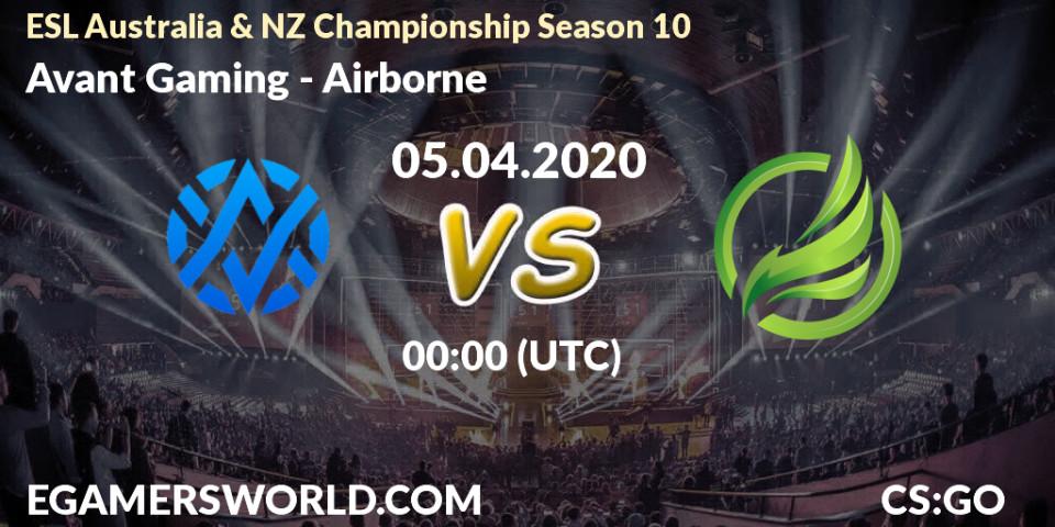 Pronósticos Avant Gaming - Airborne. 05.04.20. ESL Australia & NZ Championship Season 10 - CS2 (CS:GO)