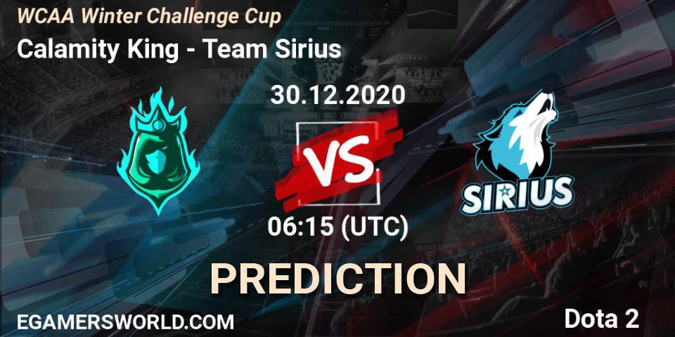 Pronósticos Calamity King - Team Sirius. 30.12.20. WCAA Winter Challenge Cup - Dota 2