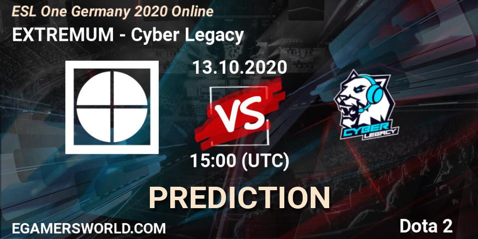 Pronósticos EXTREMUM - Cyber Legacy. 13.10.2020 at 15:01. ESL One Germany 2020 Online - Dota 2