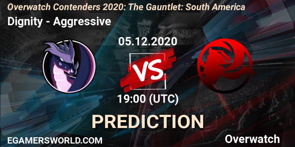 Pronósticos Dignity - Aggressive. 05.12.2020 at 19:00. Overwatch Contenders 2020: The Gauntlet: South America - Overwatch