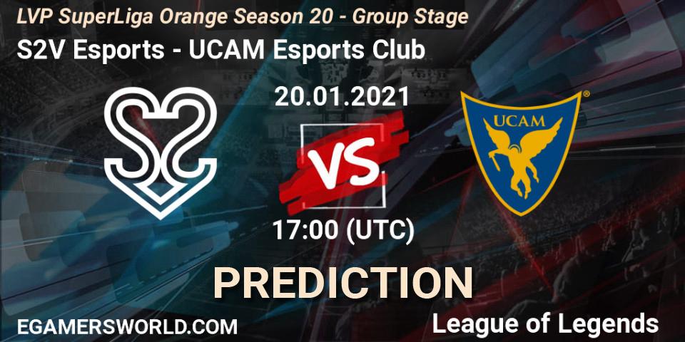 Pronósticos S2V Esports - UCAM Esports Club. 20.01.2021 at 17:00. LVP SuperLiga Orange Season 20 - Group Stage - LoL