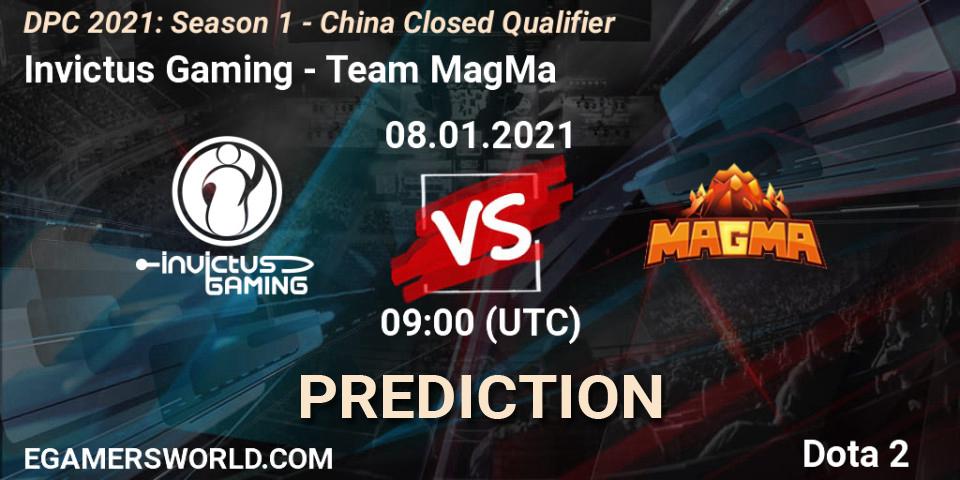 Pronósticos Invictus Gaming - Team MagMa. 08.01.2021 at 07:36. DPC 2021: Season 1 - China Closed Qualifier - Dota 2