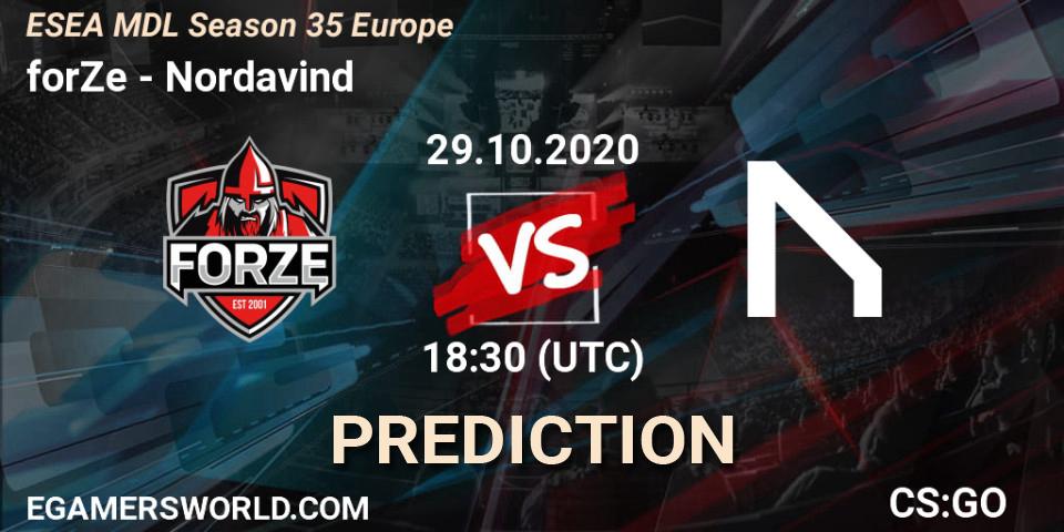 Pronósticos forZe - Nordavind. 29.10.2020 at 18:30. ESEA MDL Season 35 Europe - Counter-Strike (CS2)